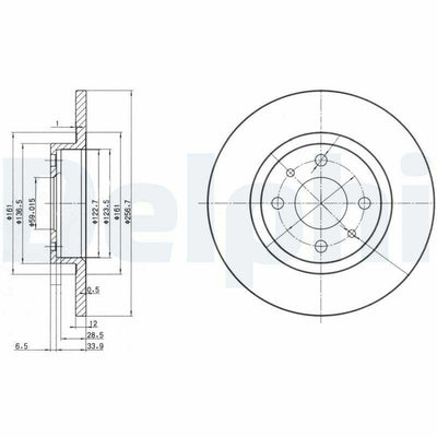 Delphi BG2411 Front Brake Disc 257 mm Diameter — Brake Rotors & Drums