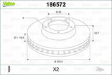 VALEO Brake Disc Front H-1 / Starex — Brake Rotors & Drums