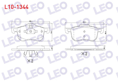 LEO L10-1344 Brake Pad Front Volvo C70 I 2.0 1998-2005 / S60 I 2.0 T5 2000-2010 / S80 I 3.0 T6 1998-2006 / V70 I — Brake Pads