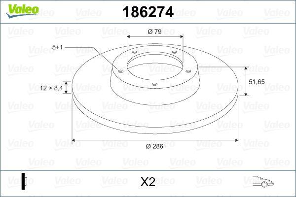 Valeo 186274 Brake Disc Front BMW E36 Z3 286mm — Brake Rotors & Drums