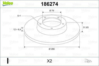 Valeo 186274 Brake Disc Front BMW E36 Z3 286mm — Brake Rotors & Drums