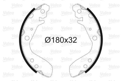 VALEO Rear Brake Shoes - Honda Jazz II 2002-2008 — Brake Cables & Hardware