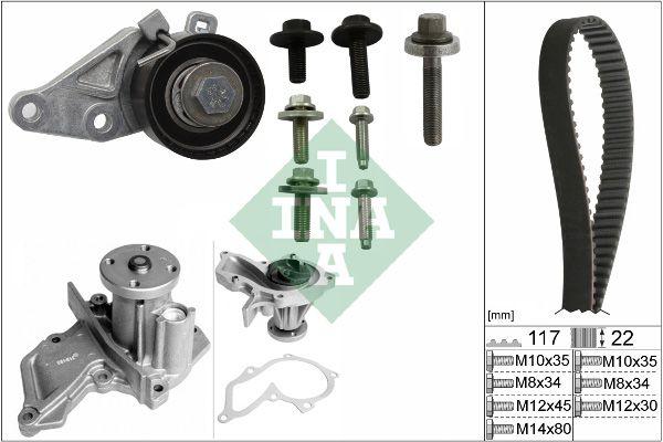 INA 530014030 Timing Belt Kit Su with Pump Fiesta IV 95-02 Fiesta V 03-08 Focus Sedan 99-04 Fusion 02-12 Mazda II 03 — Belts