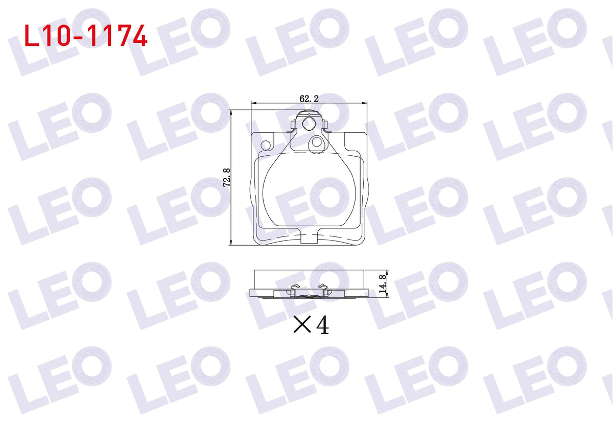 LEO L10-1174 Brake Pad Rear E Series (W210) E 200 1995-2002 / (W210) E 270 CDI 1995-2002 / (W210) E 280 1995-200 — Brake Pads