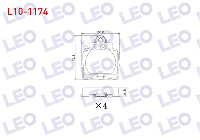LEO L10-1174 Brake Pad Rear E Series (W210) E 200 1995-2002 / (W210) E 270 CDI 1995-2002 / (W210) E 280 1995-200 — Brake Pads