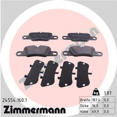 Zimmermann 24554.160.1 Brake Pad Set — Brake Pads