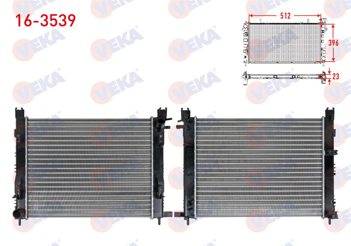 Veka 16-3539 Water Radiator Mechanical Clio IV 1.5 dCi Mt Symbol III 1.5 dCi 12-Captur 1.5 dCi 18-/ Duster — Radiators & Fans