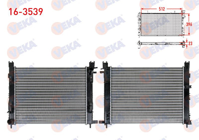 Veka 16-3539 Water Radiator Mechanical Clio IV 1.5 dCi Mt Symbol III 1.5 dCi 12-Captur 1.5 dCi 18-/ Duster — Radiators & Fans