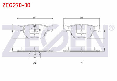 Zegen ZEG270-00 Brake Pad Front BMW 5 Series (E34) 518 i 1987-1995 / (E34) 520 i 1987-1995 / (E34) 535 i 1987-19 — Brake Pads