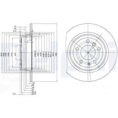 Delphi BG2431 Rear Brake Disc BMW E34 90-95 — Brake Rotors & Drums