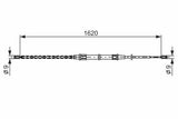 BOSCH Handbrake Cable for Octavia (Rear Right/Left) - 1620mm — Brake Cables & Hardware