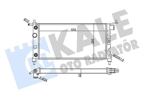 Kale 354110 Radiator Opel Corsa B/Combo B 1.2i 1.4 8V X14XE AC/OS — Radiators & Fans