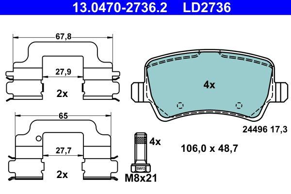 ATE 13.0470-2736.2 Brake Pad Ceramic — Brake Pads