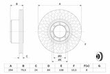 BOSCH 0986479640 Rear Brake Disc Assembly - Ventilated Brake Disc for Daily II & III — Brake Rotors & Drums