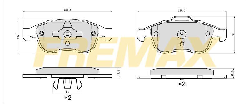Fremax FBP-1679 Front Brake Pad (Carbon Formula) Fluence Megan III Captur Clio V Scenic III Dokker Duster Lodgy 2007>