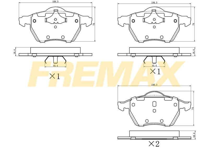 Fremax FBP-0869 Front Brake Pad (Corbon Formula) Volvo C70-S70 1991 > — Brake Pads