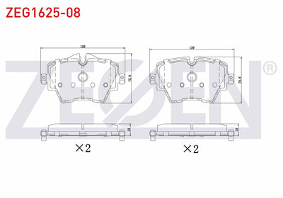 Zegen ZEG1625-08 Brake Pad Front BMW 2 (F45) 218 i-220 D 2014-/ 3 (G20) 320i-320D 2018-/ 5 (G30 — Brake Pads