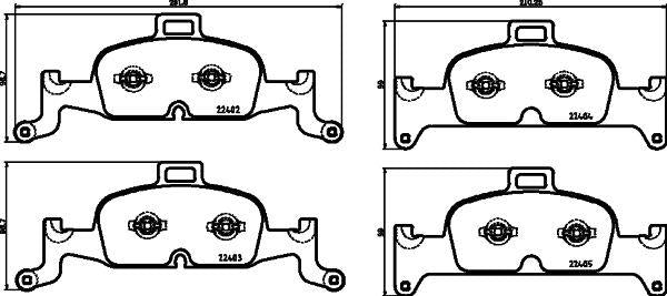 Hella 8DB355025-811 Front Brake Pad Audi A4 A5 Q5 1.4 TFSI 2.0 TFSI 2.0 TDI 15 > — Brake Pads
