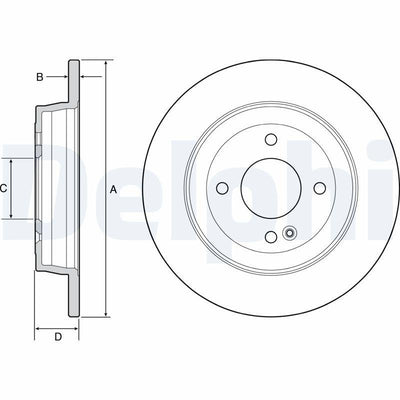 Delphi BG4564 Brake Disc Rear Accent Blue 12- i20 14- i30 12-/ Rio III 11-262mm — Brake Rotors & Drums