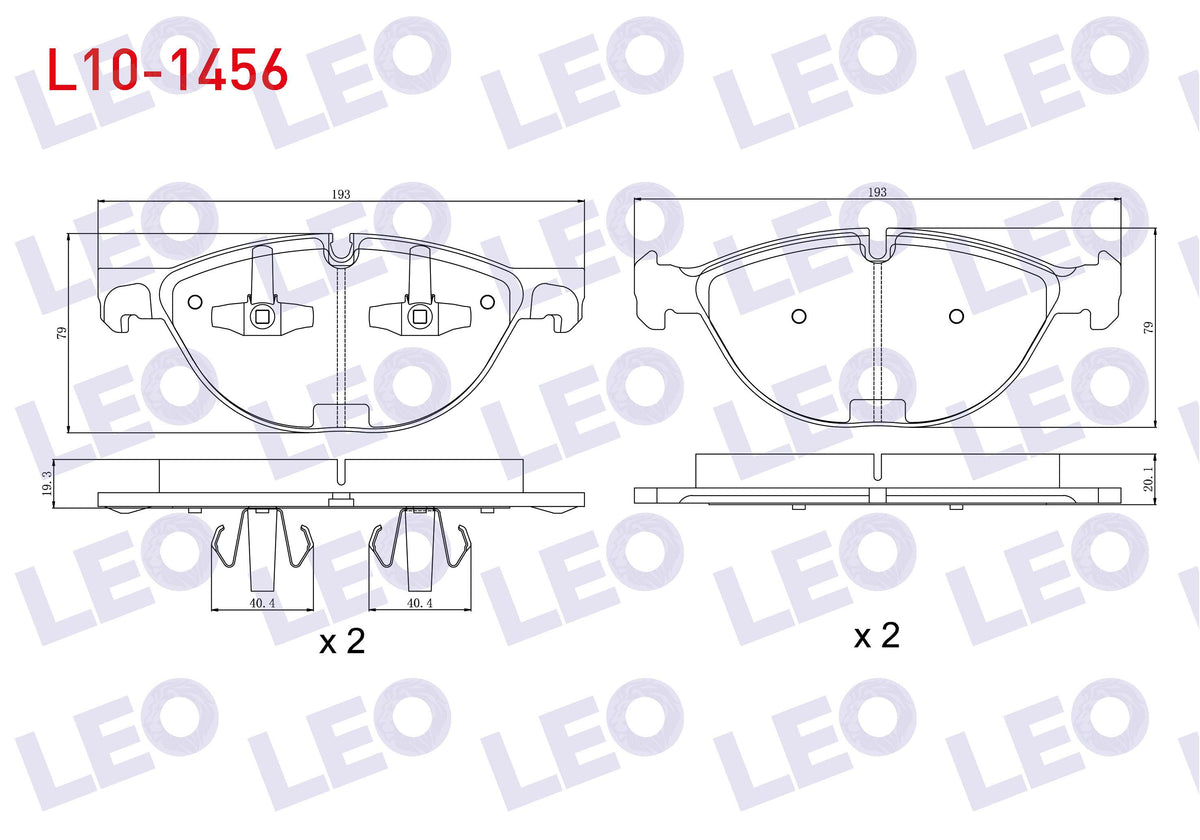 LEO L10-1456 Brake Pad Front BMW X5 (E70) 4.8i 2007-2012 / BMW X6 (E71,E72) 3.5 D 2008-/ BMW X6 (E71,E72) 4.4i 2008