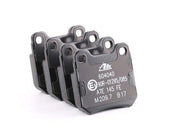 ate rear brake pad set for mercedes w124, packaging of ate brake pads, close-up of brake pads for mercedes ATE Rear Brake Pad Set - Compatible with Mercedes W124 | 4 Pads Included ATE Rear Brake Pad Set for Mercedes W124 ate, mercedes-w124, brake-pads, auto-parts, vehicle-repair, car-accessories, braking-system, rear-brake-pads, car-owners, ai-generated