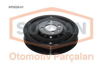 Supsan KP002901 Crankshaft Pulley Bora Caddy Golf IV-VI 1.9/1.6 TDI — Pulleys & Tensioners
