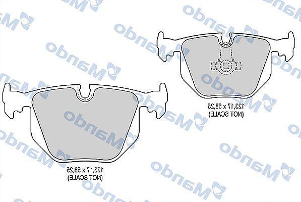 Mando MBF015407 Brake Pad Rear 3S-E46 7S-E38 X3-E83 X5-E53 — Brake Pads
