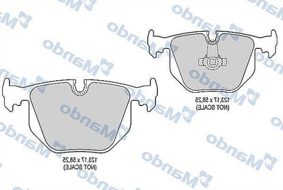 Mando MBF015407 Brake Pad Rear 3S-E46 7S-E38 X3-E83 X5-E53 — Brake Pads