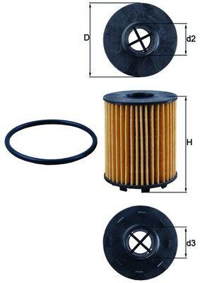 Mahle OX371D Oil Filter Fiat Doblo/Egea/Fiorino/Panda/500/Bipper/Nemo 1.3 MJT Euro6 — Oil Filters