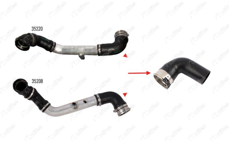 NIFEA 35209 Turbo Hose Lower Metal Pipe excluding (Metal) BMW 5,30 D 5,25D E60 E61 — Turbo & Supercharger