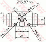 TRW Brake Cylinder 15.9mm — Brake Hydraulics