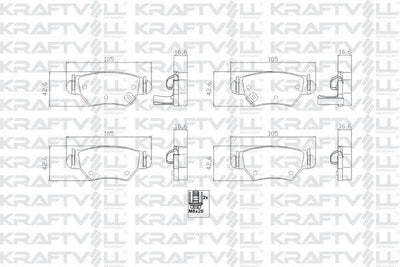 Kraftvoll 07010485 Rear Brake Pad (with Disc Frenler) Astra G Zafira A — Brake Pads