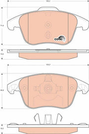 trw gdb1691 brake pads set for peugeot 207, close up of trw brake pads specifications TRW GDB1691 Brake Pads for Peugeot 207, 207 SW, 208 I - Quality Set for Car Owners and Mechanics | Standard Size TRW GDB1691 Brake Pads for Peugeot 207 - Mechanic Approved trw, brake-pads, peugeot-207, car-maintenance, mechanic-approved, braking-performance, automotive-parts, quality-brake-products, car-accessories, ai-generated