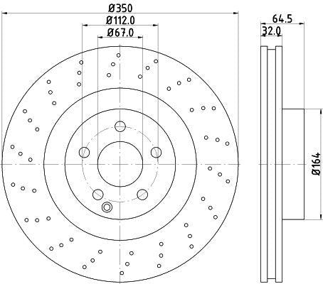 Hella 8DD355115-401 *2 Brake Disc Front (Amg Spor Tip — Brake Rotors & Drums