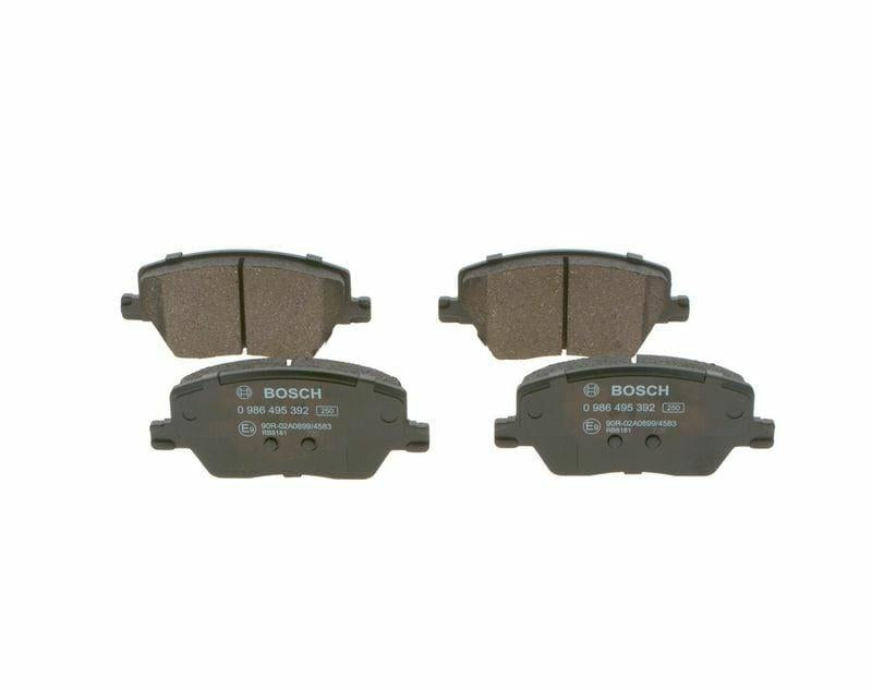 bosch-disc-brake-pads-set-15-egea, front-view-bosch-brake-pads BOSCH Disc Brake Pads Set 0986495392 for 15 Egea - High Performance for Car Owners & Mechanics BOSCH Disc Brake Pads - 15 Egea bosch, brake-pads, car-parts, mechanics, auto-repair, car-owners, high-performance, braking-system, low-metallic, ai-generated