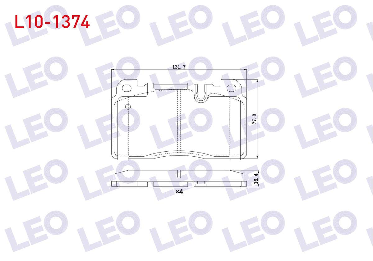 LEO L10-1374 Brake Pad Front Audi Q5 (8R) 2.0 TDI 2008-/ 2.0 TFSI 2008-/ 3.0 TDI 2008-/ Porsche Macan (95B) 2.0 — Brake Pads