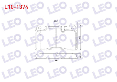 LEO L10-1374 Brake Pad Front Audi Q5 (8R) 2.0 TDI 2008-/ 2.0 TFSI 2008-/ 3.0 TDI 2008-/ Porsche Macan (95B) 2.0 2014-/ Macan (95B) 3.0 S 2014