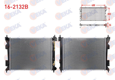 Veka 16-2132B Water Radiator Brazing Hyundai Accent Blue 1.6 CRDi A-T 2012 — Radiators & Fans