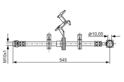 Bosch 1987481077 Brake Hose Front Left Mercedes W163 ML-Class 98-05 — Brake Hydraulics