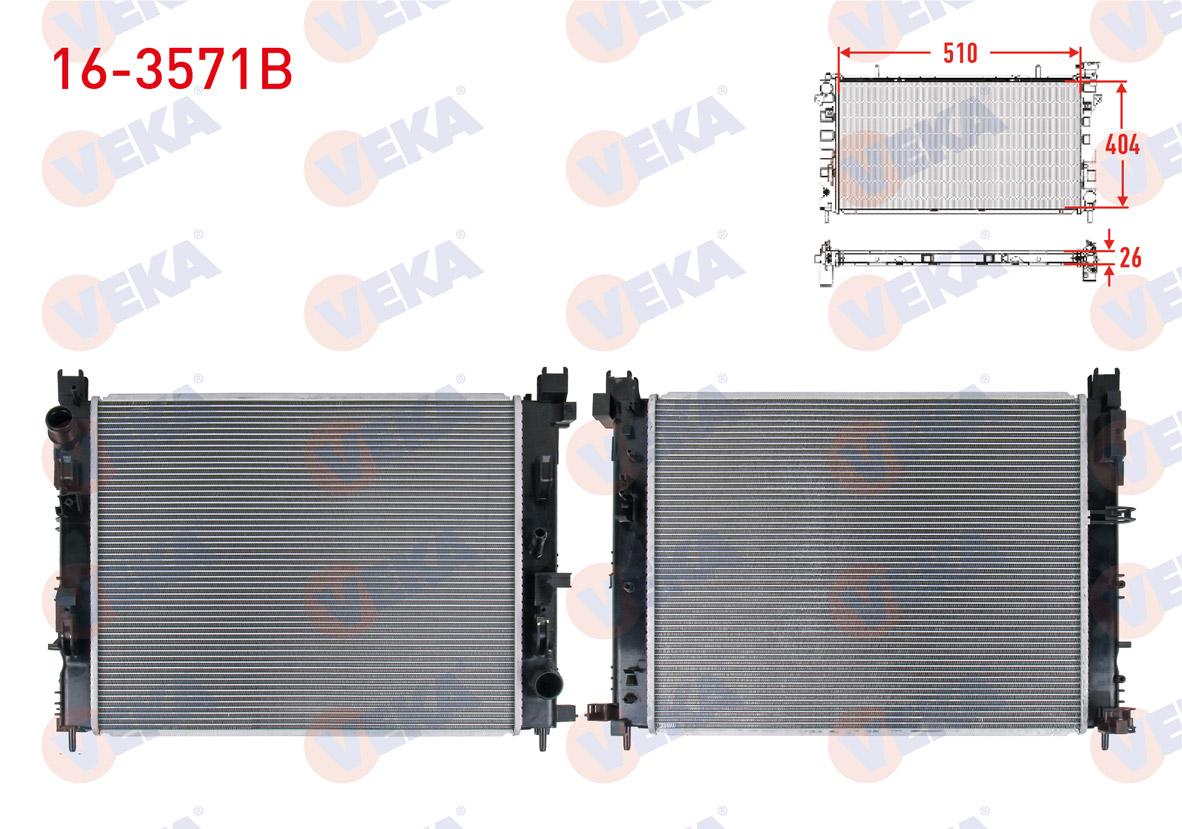 Veka 16-3571B Su Radiator Brazing (5mmfin) Dacia Duster 1.5 dCi M-T 2017 — Radiators & Fans