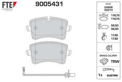Fte 9005431 Rear Brake Pad. A6-A7-Macan 10 > — Brake Pads