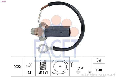 FACET Oil Pressure Switch 7.0159 - 1.2 / 1.6 Bar Black for Golf, Passat and 3 more models — Switches & Relays