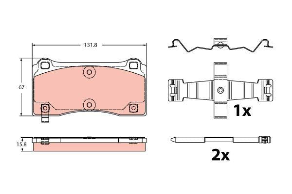 TRW GDB2448 Brake Pad Rear F22-F80-F32-F33 M2-M3-M4 14 — Brake Pads