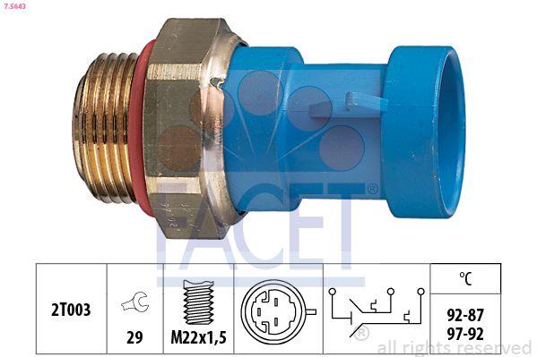 Facet 75643 Fan Switch Fiat Palio Fiorino Albea 12 14 16 Gasoline