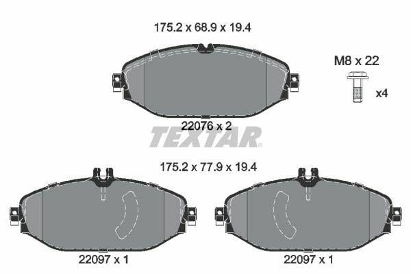 TEXTAR 2207601 Brake Pads - Front