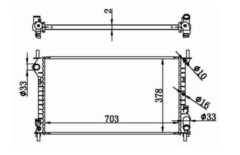 MGA 80586 Su Radiator Mechanical M / T (Ford: Transit Connect) with A/C (A / C) 2002 — Radiators & Fans