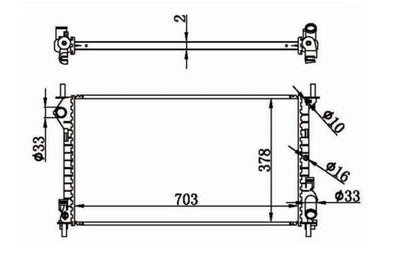 MGA 80586 Water Radiator Mechanical M / T (Ford: Transit Connect) with A/C (A / C) 2002 — Radiators & Fans