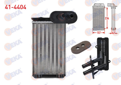 Veka 41-4404 Heater Core Mechanical Volkswagen Polo (6N1) 1.4 TDI 1994-1999 — Heater & Blower