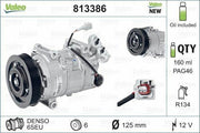 valeocompressorfrontview, valeocompressorbackview Valeo 813386 Klima Kompresörü - Fits 09 Megane III and Scenic Models | 12V Valeo Klima Kompresörü - Megane III & Scenic Replacement valeoklima, air-conditioner-compressor, megane-iii, scenic, car-repair, automotive-parts, mechanical-services, replacement-parts, car-owners, ai-generated