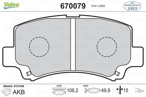 Valeo 670079 Brake Pad Front (Suzuki Wagon R 1.0 / 1.2 97-05) — Brake Pads
